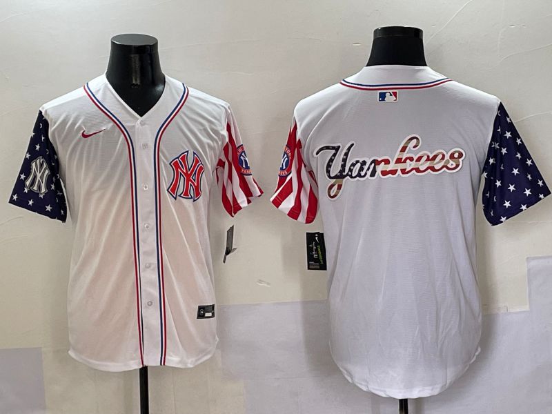Men New York Yankees Blank White a generation of national flags Jointly Name 2025 Nike MLB Jersey style 10->new york yankees->MLB Jersey